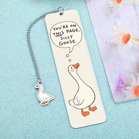 Green Stuff Cute Bookmarks for Women Girls Kids Silly Goose Metal Bookmark Funny Book Lovers Gifts for Readers Book Lovers Women Book Marks for Reading Womens Kid Girls Page Holders for Reading 2-Side in Saudi Arabia