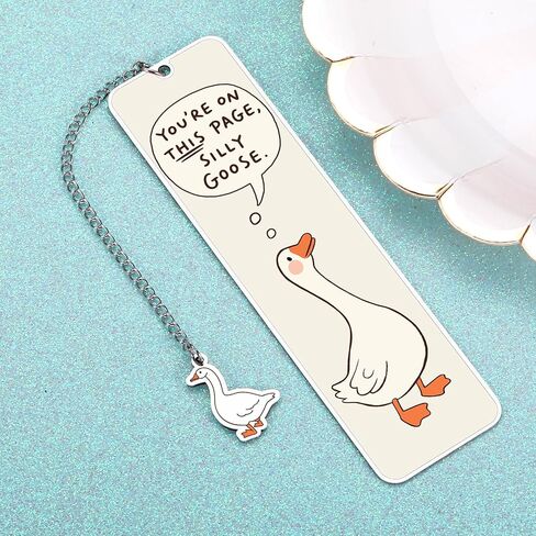 Green Stuff Cute Bookmarks for Women Girls Kids Silly Goose Metal Bookmark Funny Book Lovers Gifts for Readers Book Lovers Women Book Marks for Reading Womens Kid Girls Page Holders for Reading 2-Side in Saudi Arabia