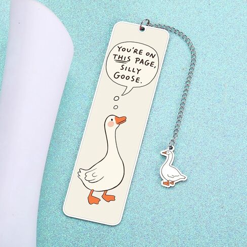Green Stuff Cute Bookmarks for Women Girls Kids Silly Goose Metal Bookmark Funny Book Lovers Gifts for Readers Book Lovers Women Book Marks for Reading Womens Kid Girls Page Holders for Reading 2-Side in Saudi Arabia