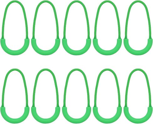 10PCS U Shape Green Zipper Pulls Nylon Cord Zipper Extension Replacement Tags for Jacket, Clothes, Backpacks, Luggage Bags, Tents in Saudi Arabia