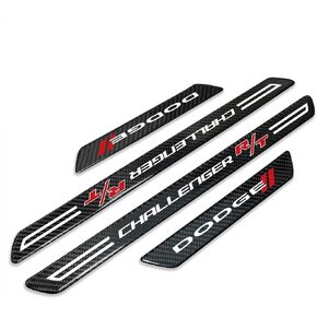 iPick Image for Dodge Challenger R/T Black Real Carbon Fiber 4 Pcs Universal Door Sill Step Protector Kick Plates - Official Licensed in Kuwait