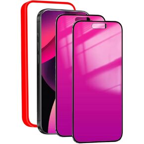 Compatible with iPhone 14 Pro Max Privacy Screen Protector Mirror Effect Anti-Spy anti Blue light eye protection 2 Pack Gradient Colorful espejo (Pink 6.7 inch) in Kuwait