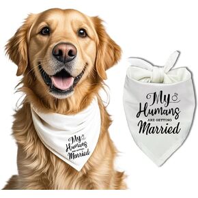 My Humans are Getting Married Dog Bandana، إكسسوارات لهدايا محبي الكلاب الأليفة، هدية خطوبة للكلاب، وشاح للحيوانات الأليفة، إكسسوارات للحيوانات الأليفة باللون الأسود in Kuwait