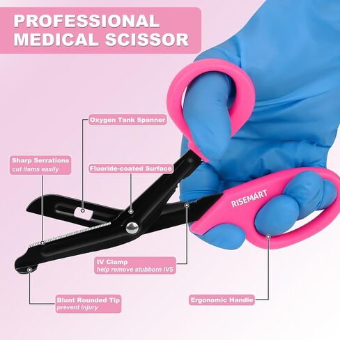 Bandage Scissors and Pen Light for Nurse - Trauma Shears Medical Scissors 7.5" Surgical Scissors,Medical LED Penlights with Pupil Gauge for Nurse, Doctors, Nursing Students in Kuwait
