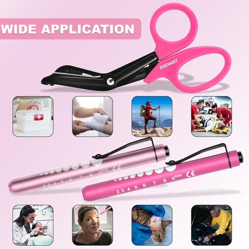 Bandage Scissors and Pen Light for Nurse - Trauma Shears Medical Scissors 7.5" Surgical Scissors,Medical LED Penlights with Pupil Gauge for Nurse, Doctors, Nursing Students in Kuwait