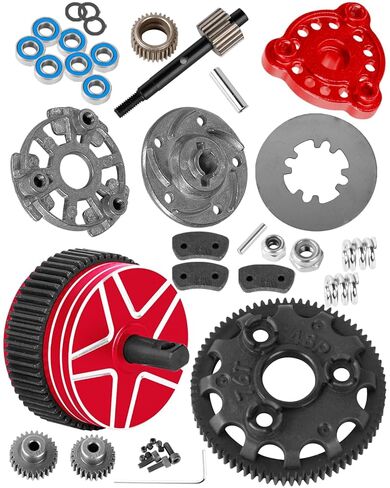 RC Gears Upgrades Part for 1/10 Slash/Stampede/Bandit/Rustler 2WD VXL,Diff Transmission Gear &48P 76T w/25T 27T Pinions &Pressure Plate &Slipper Clutch &Slipper Rebuild Kit Hops Up,Titanium in Saudi Arabia