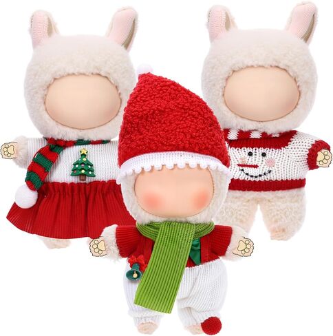 3 Sets Christmas 17cm Doll Clothes Outfits Doll Costume Winter Holiday Accessories Suit Cute Stylish Dress up Set for Xmas Festive Party Favors Decoration Gifts in Saudi Arabia