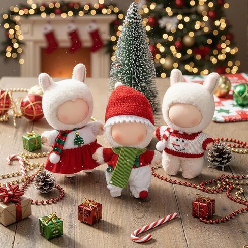3 Sets Christmas 17cm Doll Clothes Outfits Doll Costume Winter Holiday Accessories Suit Cute Stylish Dress up Set for Xmas Festive Party Favors Decoration Gifts in Saudi Arabia