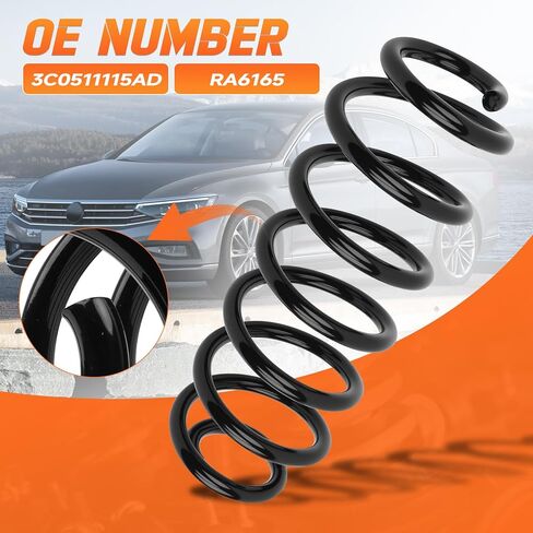 2PCS Rear Suspension Coil Spring Set Fit for Volkswagen Tiguan 2009-2017, Tiguan Limited 2017-2018, Passat 2006-2019, Driver and Passenger Sides Replace Number# RA6165, 3C0511115AD in Saudi Arabia