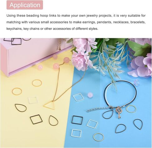 Flower Earring Beading Hoop Rings, Open Bezel Linking Ring 25mm/ 0.98" Gold Earring Finding Link Ring for Jewelry Making, Pack of 50 in Saudi Arabia