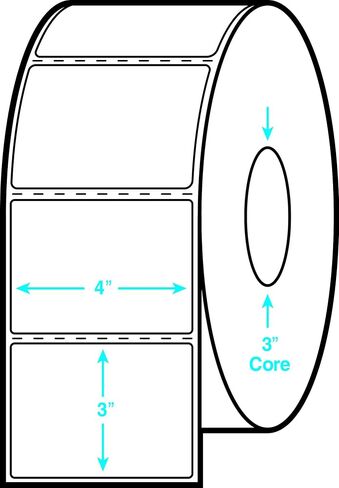 Avery Direct Thermal Labels, 4" x 3", White, 3" Core, Direct Thermal Printable, 1,000 Blank Labels per Roll, 2 Rolls, 2,000 Total (4134) in Saudi Arabia