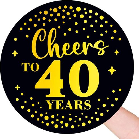 100 × ملصقات Cheers to 50 Years - ديكورات حفلات الذكرى الخمسين، هدايا عيد الميلاد، أختام مظاريف، ملصقات حقائب هدايا - ملصقات مستديرة ذاتية اللصق من الفينيل باللونين الأسود والذهبي، 1.6 بوصة (50) in Saudi Arabia