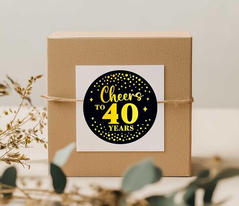 100 × ملصقات Cheers to 50 Years - ديكورات حفلات الذكرى الخمسين، هدايا عيد الميلاد، أختام مظاريف، ملصقات حقائب هدايا - ملصقات مستديرة ذاتية اللصق من الفينيل باللونين الأسود والذهبي، 1.6 بوصة (50) in Saudi Arabia