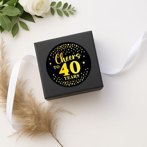 100 × ملصقات Cheers to 50 Years - ديكورات حفلات الذكرى الخمسين، هدايا عيد الميلاد، أختام مظاريف، ملصقات حقائب هدايا - ملصقات مستديرة ذاتية اللصق من الفينيل باللونين الأسود والذهبي، 1.6 بوصة (50) in Saudi Arabia