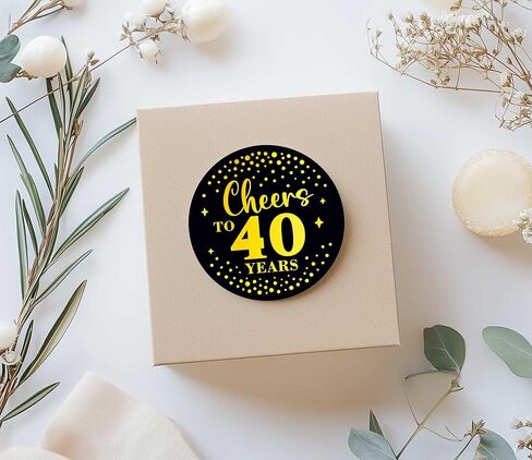 100 × ملصقات Cheers to 50 Years - ديكورات حفلات الذكرى الخمسين، هدايا عيد الميلاد، أختام مظاريف، ملصقات حقائب هدايا - ملصقات مستديرة ذاتية اللصق من الفينيل باللونين الأسود والذهبي، 1.6 بوصة (50) in Saudi Arabia