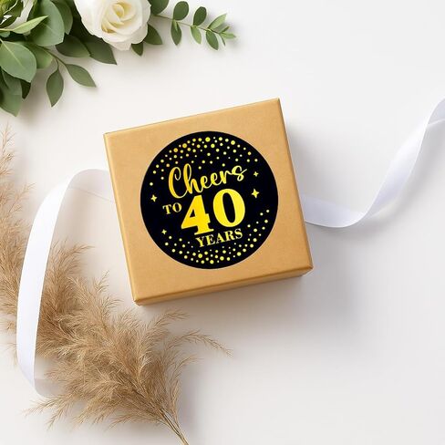 100 × ملصقات Cheers to 50 Years - ديكورات حفلات الذكرى الخمسين، هدايا عيد الميلاد، أختام مظاريف، ملصقات حقائب هدايا - ملصقات مستديرة ذاتية اللصق من الفينيل باللونين الأسود والذهبي، 1.6 بوصة (50) in Saudi Arabia