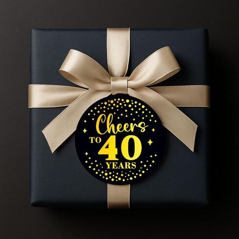 100 × ملصقات Cheers to 50 Years - ديكورات حفلات الذكرى الخمسين، هدايا عيد الميلاد، أختام مظاريف، ملصقات حقائب هدايا - ملصقات مستديرة ذاتية اللصق من الفينيل باللونين الأسود والذهبي، 1.6 بوصة (50) in Saudi Arabia