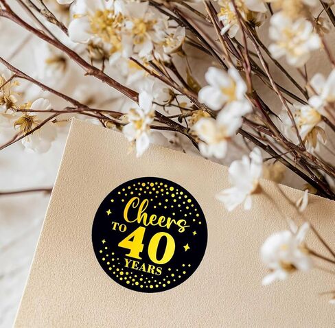 100 × ملصقات Cheers to 50 Years - ديكورات حفلات الذكرى الخمسين، هدايا عيد الميلاد، أختام مظاريف، ملصقات حقائب هدايا - ملصقات مستديرة ذاتية اللصق من الفينيل باللونين الأسود والذهبي، 1.6 بوصة (50) in Saudi Arabia