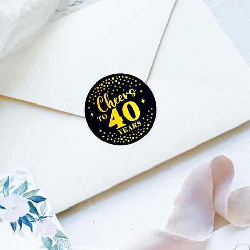 100 × ملصقات Cheers to 50 Years - ديكورات حفلات الذكرى الخمسين، هدايا عيد الميلاد، أختام مظاريف، ملصقات حقائب هدايا - ملصقات مستديرة ذاتية اللصق من الفينيل باللونين الأسود والذهبي، 1.6 بوصة (50) in Saudi Arabia