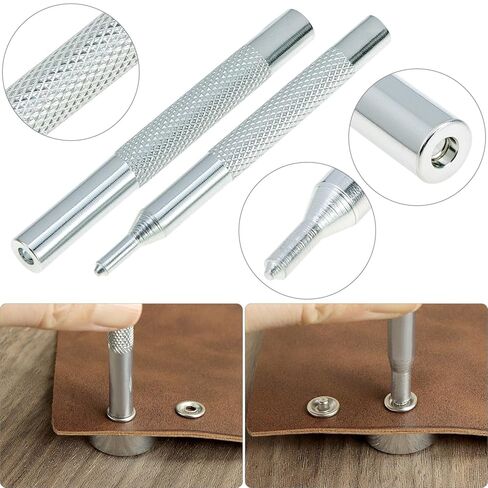 QWORK Craft Tool Die Punch Snap Kit برشام مع قاعدة، هيكل معدني صلب، مقابض طويلة جدًا، ثقب متعدد الأحجام وقاعدة ضبط عالمية in Saudi Arabia