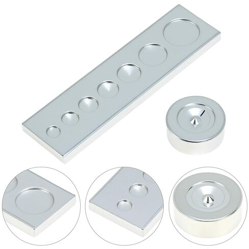 QWORK Craft Tool Die Punch Snap Kit برشام مع قاعدة، هيكل معدني صلب، مقابض طويلة جدًا، ثقب متعدد الأحجام وقاعدة ضبط عالمية in Saudi Arabia