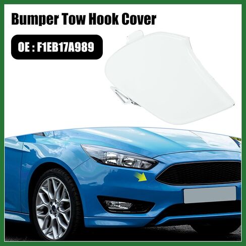 Motoforti Car Front Bumper Tow Hook Cover F1EB17A989 for Ford Focus MK3 2014 2015 2016 2017 2018 Tow Hook Eye Lid Cover Trailer Cap Elegant White Long-Lasting in Saudi Arabia