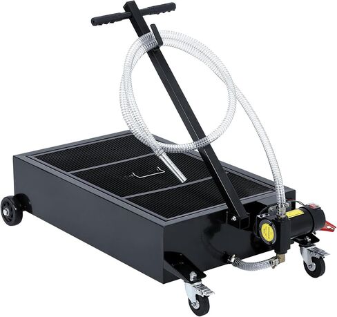 Low Profile 12V Oil Drain Pan, 25-Gallon Metal Oil Change Pan Cart with 180W Electric Pump, 8-Foot Hose, Folding Handle Design for Cars, SUVs, Trucks, Buses, RVs in Saudi Arabia