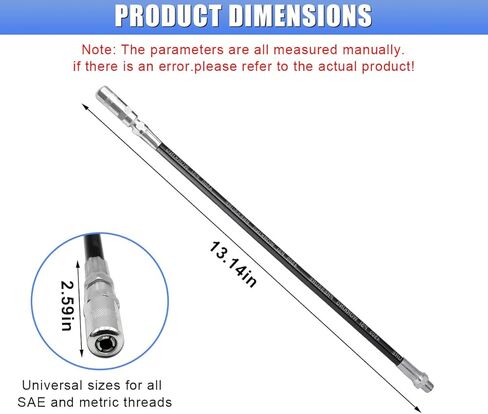 Grease Gun Hose, 12" Flexible Whip Extension Grease Hose with Coupler, 4500 PSI 1/8" NPT Threads Grease Guns Replacement Hoses for Hand Operated Greases Guns in Saudi Arabia