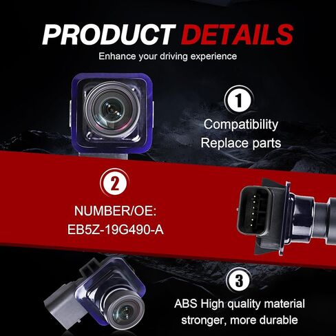 Rear View Backup Camera EJ5Z-19G490-A Compatible with Ford Escape 2014 2015 2016 Parking Assist Camera GJ5T19G490AD GJ5T-19G490-AB in Kuwait