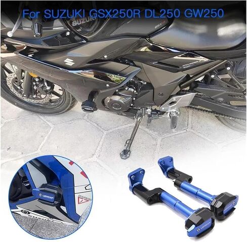 وسادة حماية مضادة للتصادم لسوزوكي GSX-250R GSX250R DL250 GW250 إطار دراجة نارية منزلق وسادة حماية مضادة للتصادمات حماية ضد السقوط (أسود) in Saudi Arabia