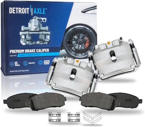 Detroit Axle - Front Brake Kit for 2004 2005 Ford F-150 Disc Brake Calipers w/Brackets Ceramic Brakes Pads w/Hardware Replacement in Saudi Arabia