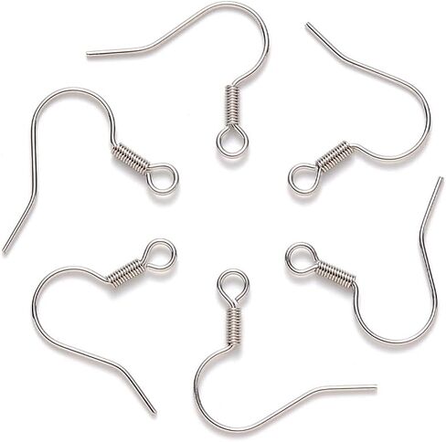 200pcs 304 Stainless Steel Ear Wires for Jewelry Making Fish Hook French Earring Hooks Bulk Fishhook Earring Findings for DIY Dangle 17-19x19mm in Saudi Arabia
