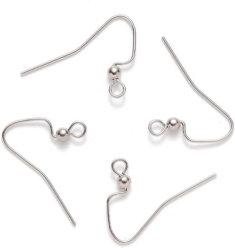 200pcs 304 Stainless Steel Ear Wires for Jewelry Making Fish Hook French Earring Hooks Bulk Fishhook Earring Findings for DIY Dangle 17-19x19mm in Saudi Arabia