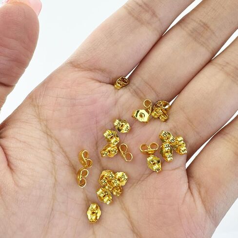 30pcs/15 Pairs 925 Sterling Silver Earring Backs Replacement Secure Ear Lockings Safety Locking Butterfly Ear Ring Stoppers(Gold) in Saudi Arabia