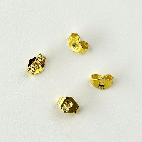 30pcs/15 Pairs 925 Sterling Silver Earring Backs Replacement Secure Ear Lockings Safety Locking Butterfly Ear Ring Stoppers(Gold) in Saudi Arabia