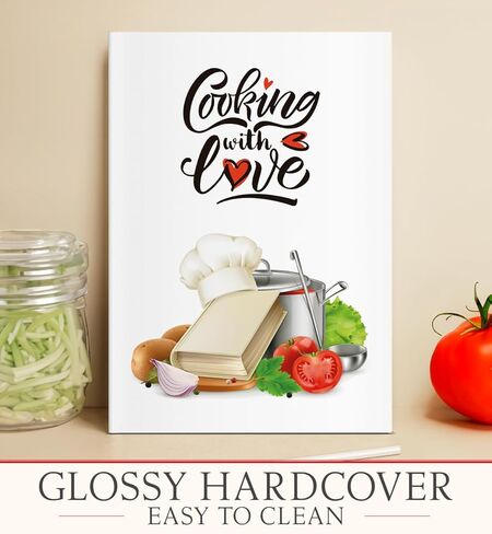 Blank Recipe Book to Write Your Own Recipes | Hardcover 160 Pages | Family Cookbook Journal with Stickers | Gift for Moms, Food Lovers & Home Cooks in Saudi Arabia