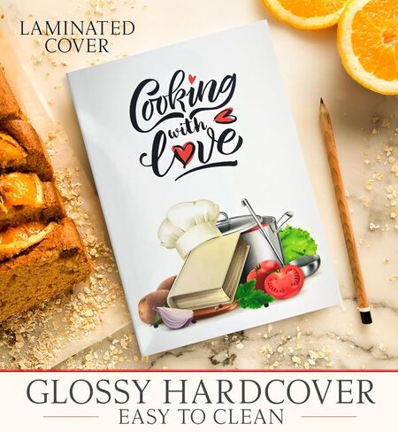 Blank Recipe Book to Write Your Own Recipes | Hardcover 160 Pages | Family Cookbook Journal with Stickers | Gift for Moms, Food Lovers & Home Cooks in Saudi Arabia