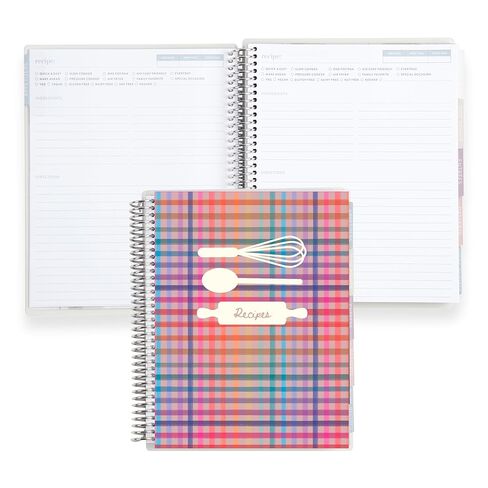 Erin Condren Colorful Plaid Recipe Notebook, 7"x9" Spiral Notebook for All Your Recipes, Built to Last, Makes a Thoughtful Keepsake and Gift [spiral_bound] in Saudi Arabia