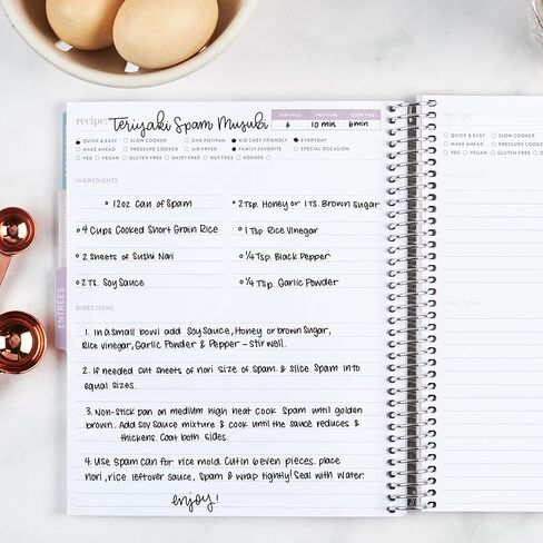 Erin Condren Colorful Plaid Recipe Notebook, 7"x9" Spiral Notebook for All Your Recipes, Built to Last, Makes a Thoughtful Keepsake and Gift [spiral_bound] in Saudi Arabia