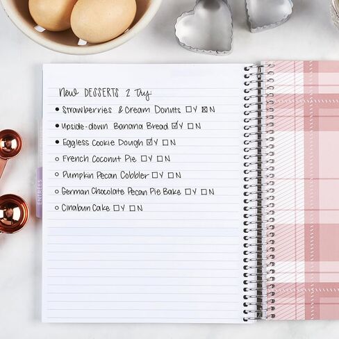 Erin Condren Colorful Plaid Recipe Notebook, 7"x9" Spiral Notebook for All Your Recipes, Built to Last, Makes a Thoughtful Keepsake and Gift [spiral_bound] in Saudi Arabia