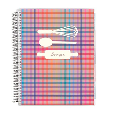 Erin Condren Colorful Plaid Recipe Notebook, 7"x9" Spiral Notebook for All Your Recipes, Built to Last, Makes a Thoughtful Keepsake and Gift [spiral_bound] in Saudi Arabia