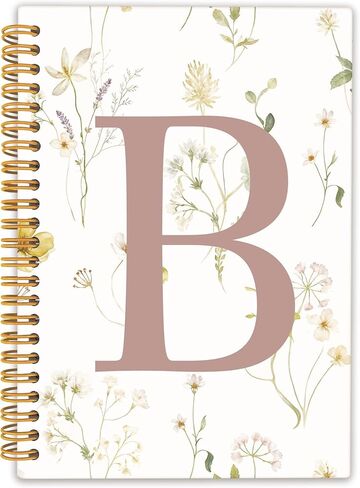 Initial Letter A Notebook Journal, Monogrammed Gifts For Women, Journal For Teen Girls, Cute Personalized Floral Journals Notebooks for Women, Hardcover Spiral Notebook 5.5x8.3 in Saudi Arabia
