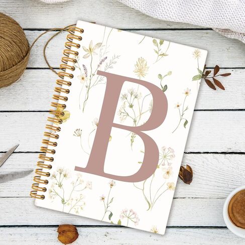 Initial Letter A Notebook Journal, Monogrammed Gifts For Women, Journal For Teen Girls, Cute Personalized Floral Journals Notebooks for Women, Hardcover Spiral Notebook 5.5x8.3 in Saudi Arabia