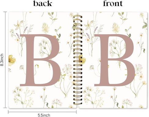 Initial Letter A Notebook Journal, Monogrammed Gifts For Women, Journal For Teen Girls, Cute Personalized Floral Journals Notebooks for Women, Hardcover Spiral Notebook 5.5x8.3 in Saudi Arabia