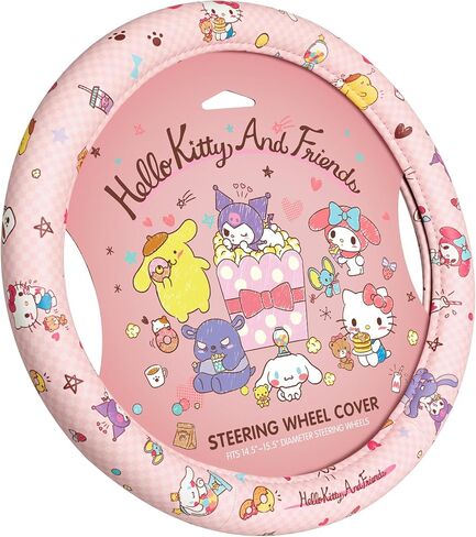 Hello Kitty Steering Wheel Cover, Official Sanrio Car Steering Wheel Cover with Universal Size 14.5-15.5, Cute Red Steering Wheel Cover for Women, Hello Kitty Car Accessories (Hello Kitty Red) in Kuwait