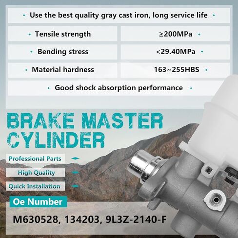 M630528 Brake Master Cylinder with Reservoir and Sensor Fit for Ford Vehicles - F-150 F150 2009 - Replace# 134203, 9L3Z-2140-F, 9L3Z2140F in Saudi Arabia