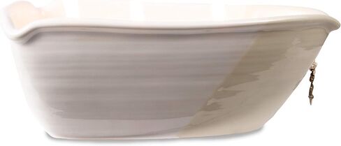 Pavilion Gift Company Lake Best Times-Ceramic Boat Shaped 3 Lead Free Triple Wick Soy Wax Candle Scent: Tranquility, 10 oz 2.75 Inch Tall, Beige in Saudi Arabia