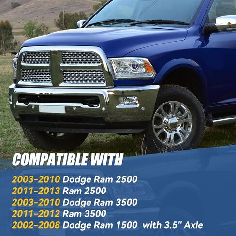 Auto Dynasty 3" Rear Lift Block Kits Compatible with 2002-2013 Dodge Ram 1500 2500 3500, Set of 2 Leaf Spring Leveling Lift Blocks and U-bolts, Powdercoated Black in Saudi Arabia
