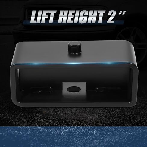 Auto Dynasty 2" Rear Lift Block Kits Compatible with 1997-2003 Ford F-150, Set of 2 Leaf Spring Leveling Lift Blocks and U-Bolts, Powdercoated Black in Saudi Arabia