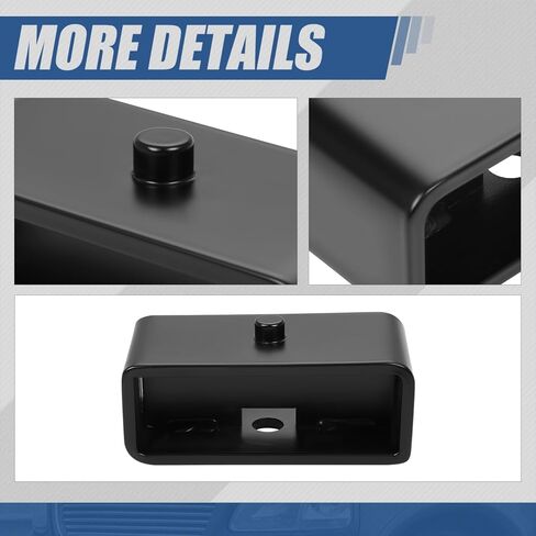 Auto Dynasty 2" Rear Lift Block Kits Compatible with 1997-2003 Ford F-150, Set of 2 Leaf Spring Leveling Lift Blocks and U-Bolts, Powdercoated Black in Saudi Arabia